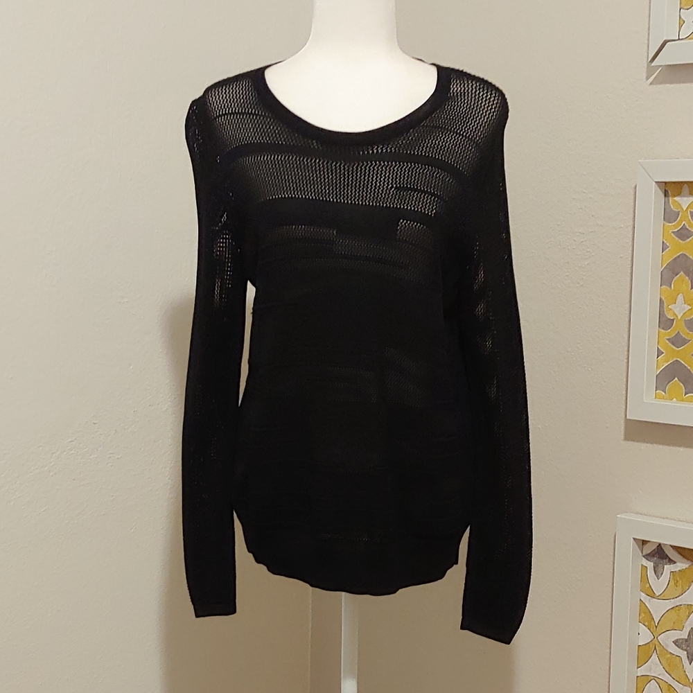 Vince Engineered Mesh Insert Sweater - image 5